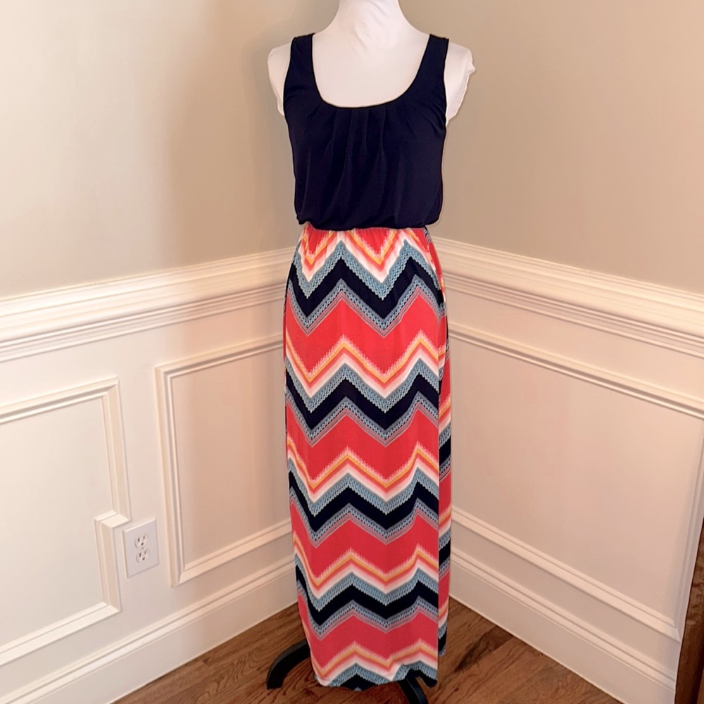 Trixxi maxi dress navy/multicolored size XS